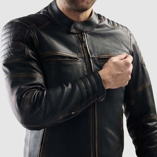 CHAQUETA REBELHORN HUNTER II MARRÓN VINTAGE DE CUERO