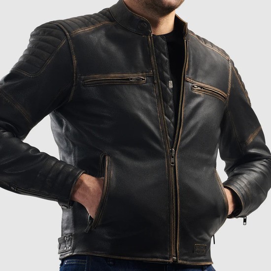 CHAQUETA REBELHORN HUNTER II MARRÓN VINTAGE DE CUERO