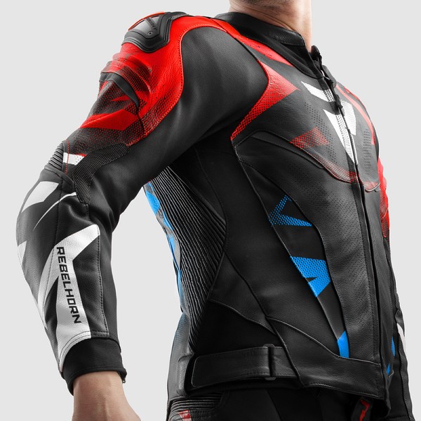 CHAQUETA REBELHORN INFERNO NEGRA, ROJA Y AZUL