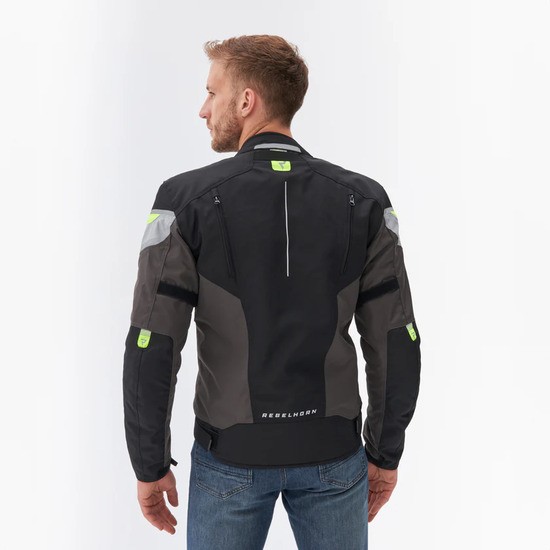 CHAQUETA REBELHORN SPARK NEGRA, GRIS Y AMARILLO FLUO