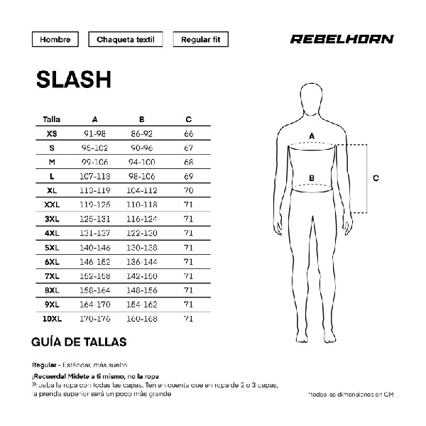 CHAQUETA REBELHORN TEXTIL SLASH ROJA