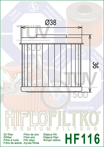 FILTRO ACEITE HF116