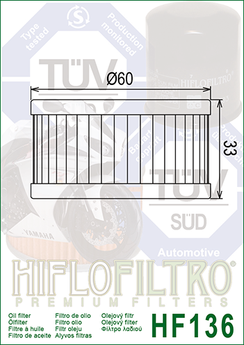 FILTRO ACEITE HF136