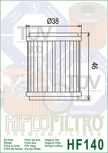 FILTRO ACEITE HF140/141