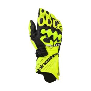 GUANTES ALPINESTARS DE CUERO GP PLUS R V3 AMARILLO FLUO Y NEGRO