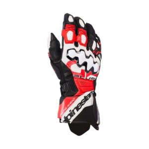 GUANTES ALPINESTARS DE CUERO GP PLUS R V3 NEGRO, BLANCO Y ROJO