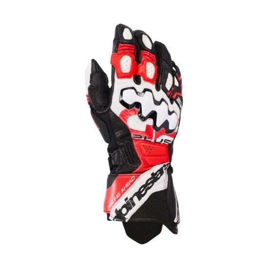GUANTES ALPINESTARS DE CUERO GP PLUS R V3 NEGRO, BLANCO Y ROJO