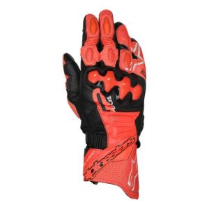 GUANTES ALPINESTARS DE CUERO GP PLUS R V3 ROJO Y NEGRO