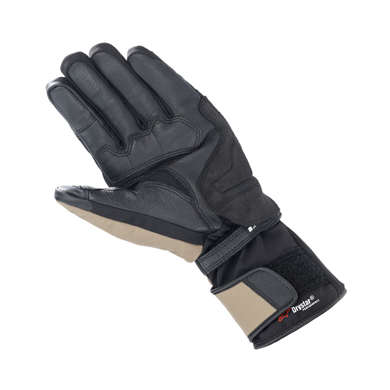 GUANTES ALPINESTARS DENALI AEROGEL DRYSTAR NEGROS, KHAKI OSCURO Y ROJO FLUO