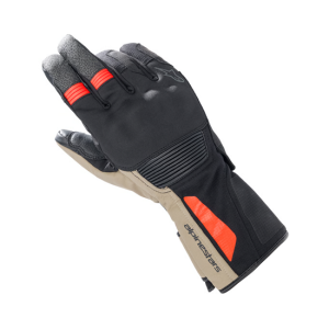 GUANTES ALPINESTARS DENALI AEROGEL DRYSTAR NEGROS, KHAKI OSCURO Y ROJO FLUO