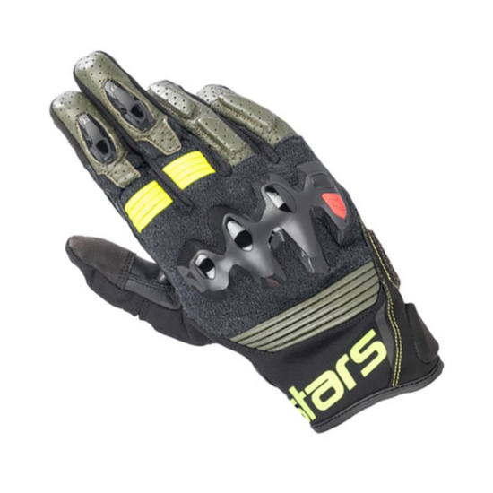 GUANTES ALPINESTARS HALO NEGRO Y AMARILLO FLUO