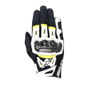 GUANTES ALPINESTARS SMX-2 AIR CARBON V2 NEGRO, BLANCO Y AMARILLO