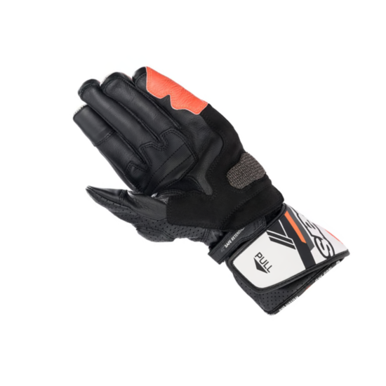 GUANTES ALPINESTARS SP-8 V3 NEGRO, BLANCO Y ROJO FLUO
