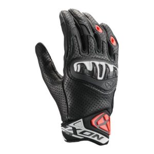 GUANTES IXON MIRAGE LEATHER NEGRO, BLANCO Y ROJO