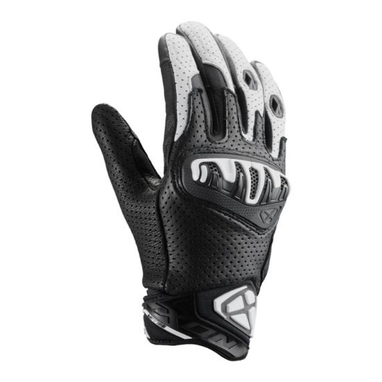 GUANTES IXON MIRAGE LEATHER NEGRO Y BLANCO