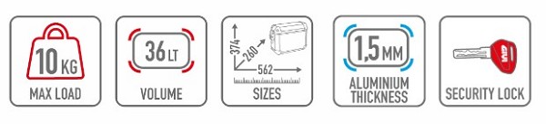 JUEGO DE DOS MALETAS LATERALES GIVI ALASKA 36L. ALUMINIO NATURAL