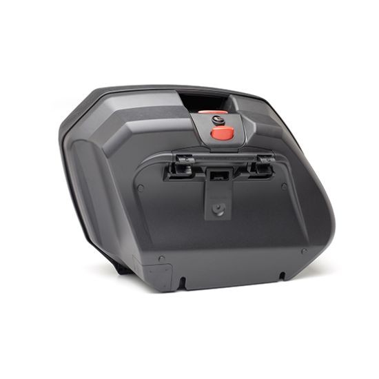 JUEGO MALETAS LATERALES GIVI NEGRAS CON FRANJAS EN ALUMINIO ANODIZADO REFLEX ROJO