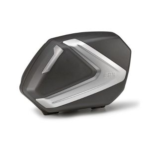 JUEGO MALETAS LATERALES GIVI NEGRAS CON FRANJAS EN ALUMINIO ANODIZADO REFLEX TRANSPARENTE