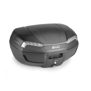 MALETA GIVI E46 RIVIERA NEGRO ACABADOS EN GRIS REFLEX TRANSPARENTES 46L