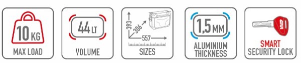 MALETA GIVI LATERAL IZQUIERDA TREKKER OUTBACK EVO 44L ALUMINIO NEGRO
