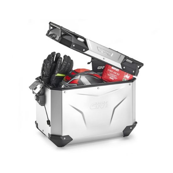 MALETA GIVI LATERAL IZQUIERDA TREKKER OUTBACK EVO 48L ALUMINIO ANODIZADO