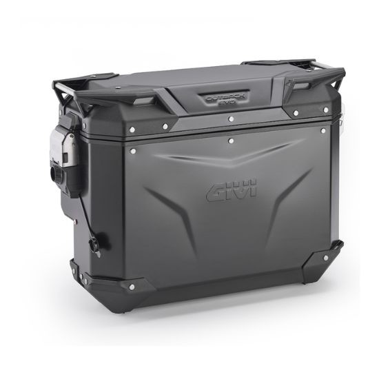 MALETA GIVI LATERAL TREKKER OUTBACK EVO 33L SCANTONATA ALUMINIO NEGRO