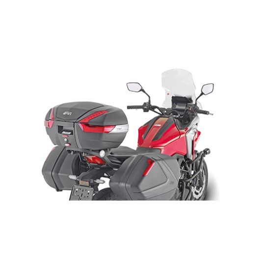 MALETA GIVI V47 NEGRO BASE CON CUBRETAPA ALUMINIO REFLEX ROJO