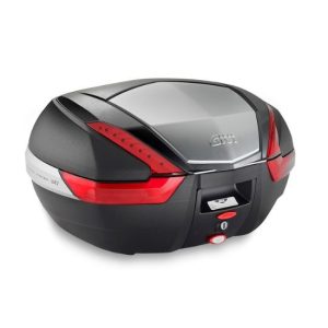 MALETA GIVI V47 NEGRO BASE CON CUBRETAPA ALUMINIO REFLEX ROJO