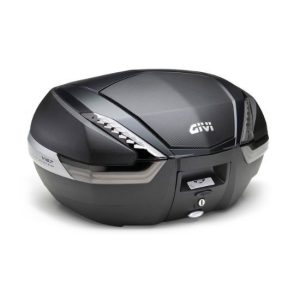 MALETA GIVI V47 NEGRO BASE CON CUBRETAPA CARBON LOOK REFEX TRANSPARENTE