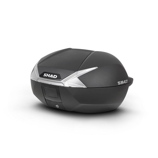 MALETA SHAD SH47 TAPA CARBONO CATADRIOPTICO BLANCO
