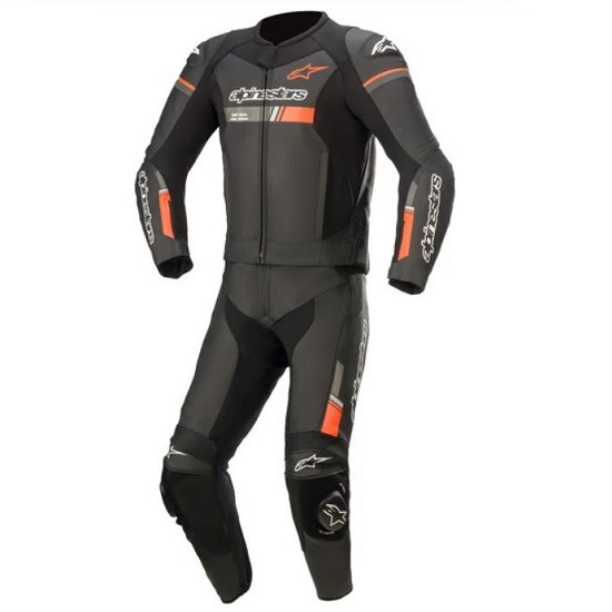 MONO ALPINESTARS GP FORCE V2 CHASER NEGRO Y ROJO FLUO