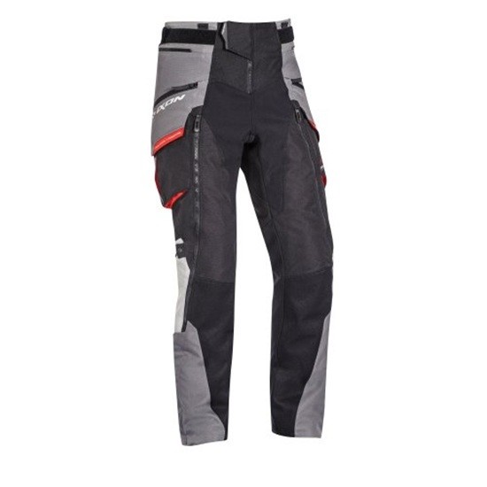 PANTALÓN IXON RAGNAR NEGRO, GRIS Y ROJO