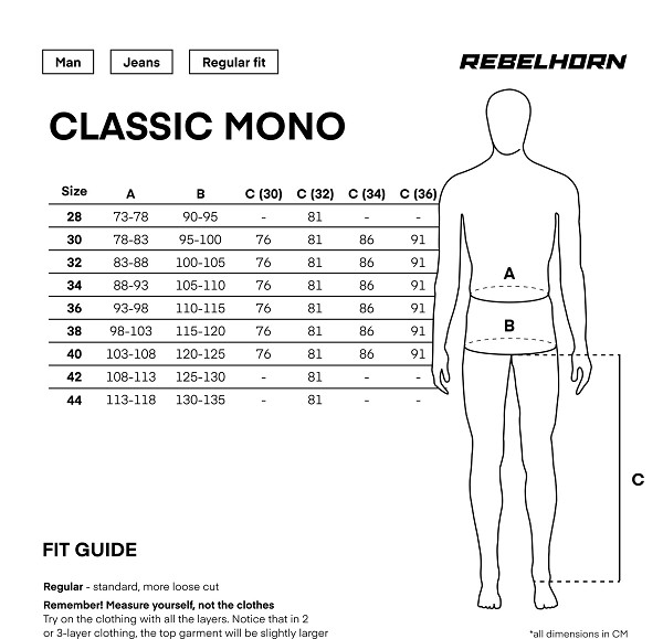PANTALÓN REBELHORN CLASSIC NEGRO 34 largo