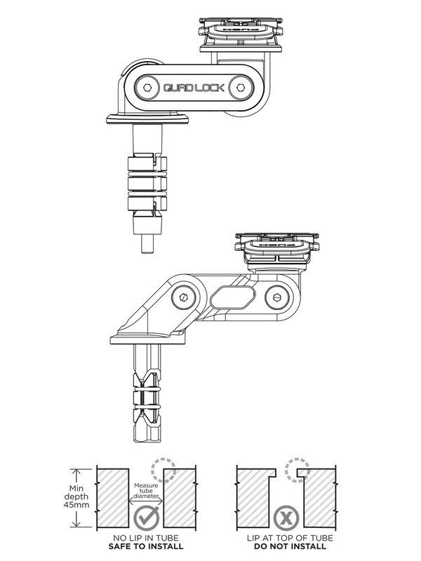 SOPORTE DE MONTAJE DE LA COLUMNA DE DIRECCIÓN QUAD LOCK