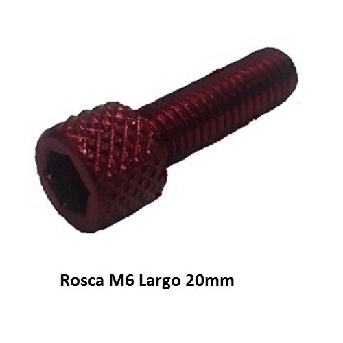 TORNILLO ALUMINIO M6x20 CABEZA CILINDRICA 6 unidades ROJO