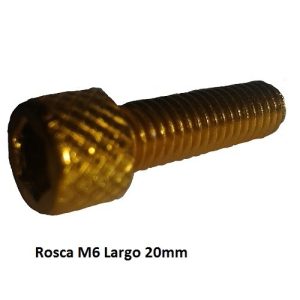 TORNILLO ALUMINIO M6x20 CABEZA CILINDRICA 6 unidades ORO