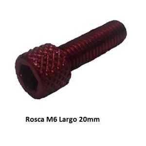 TORNILLO ALUMINIO M6x20 CABEZA CILINDRICA 6 unidades ROJO