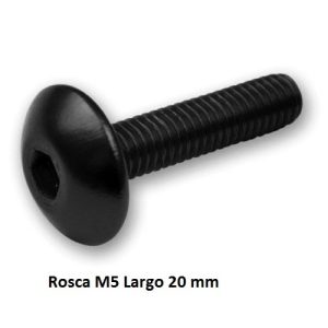 TORNILLO ALUMINIO M5x20 CABEZA PLANA 6 unidades NEGRO