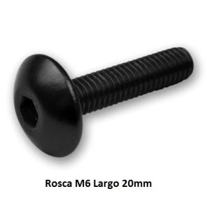 TORNILLO ALUMINIO M6x20 CABEZA PLANA 6 unidades NEGRO