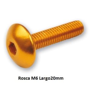 TORNILLO ALUMINIO M6x20 CABEZA PLANA 6unidades ORO