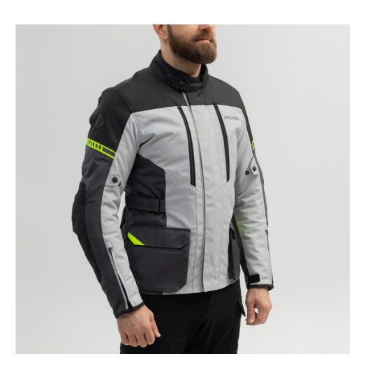 CHAQUETA BROGER OVERLAND GRIS Y AMARILLO FLUOR - Imagen 3