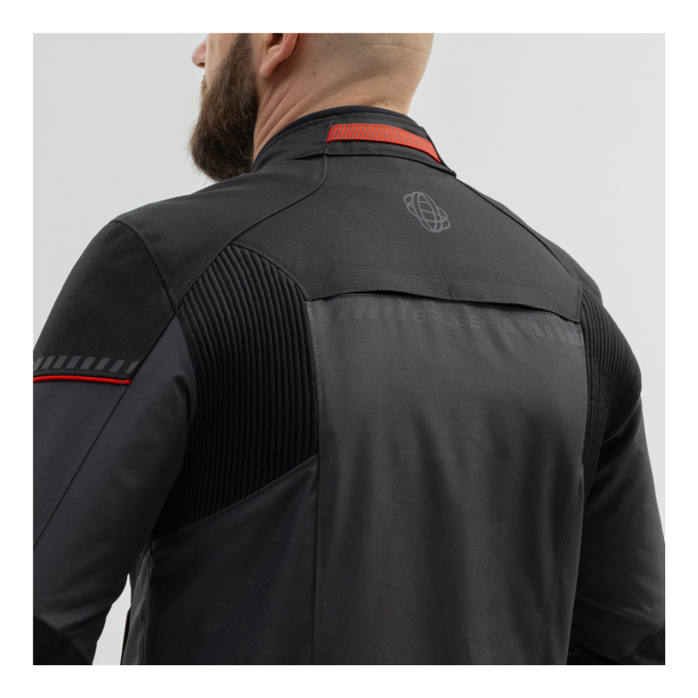 CHAQUETA BROGER GRID GRIS Y ROJA - Imagen 4