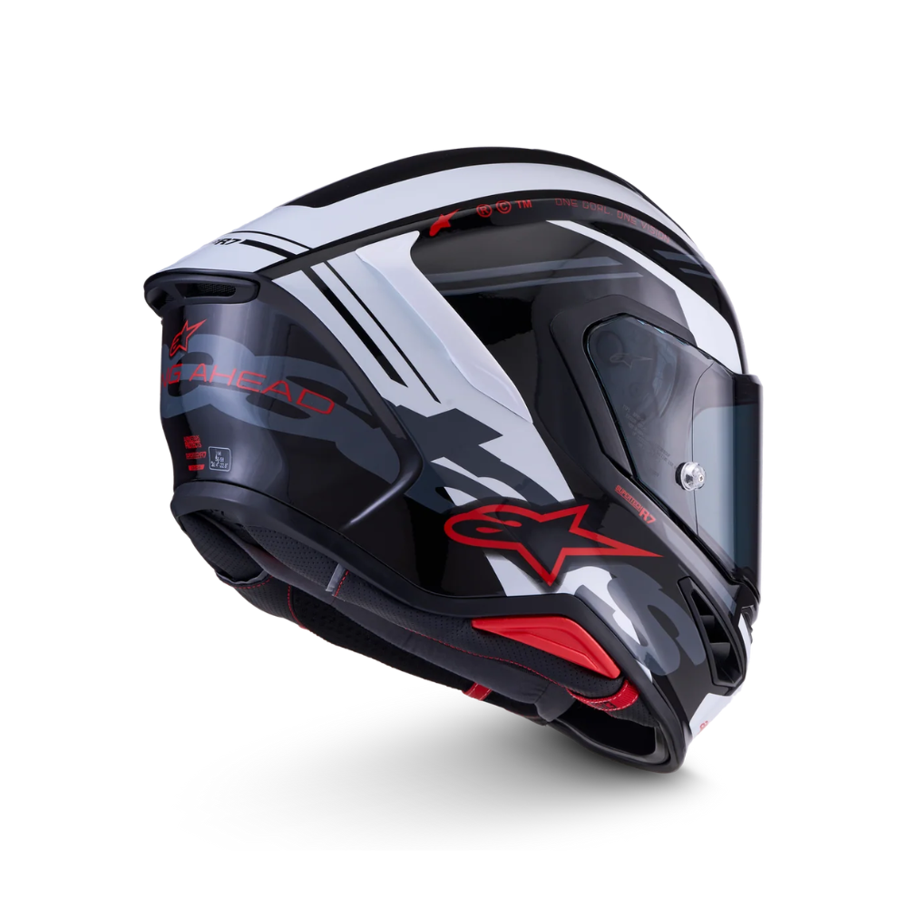 CASCO ALPINESTARS S-R7 A-CORE NEGRO Y BLANCO - Imagen 2