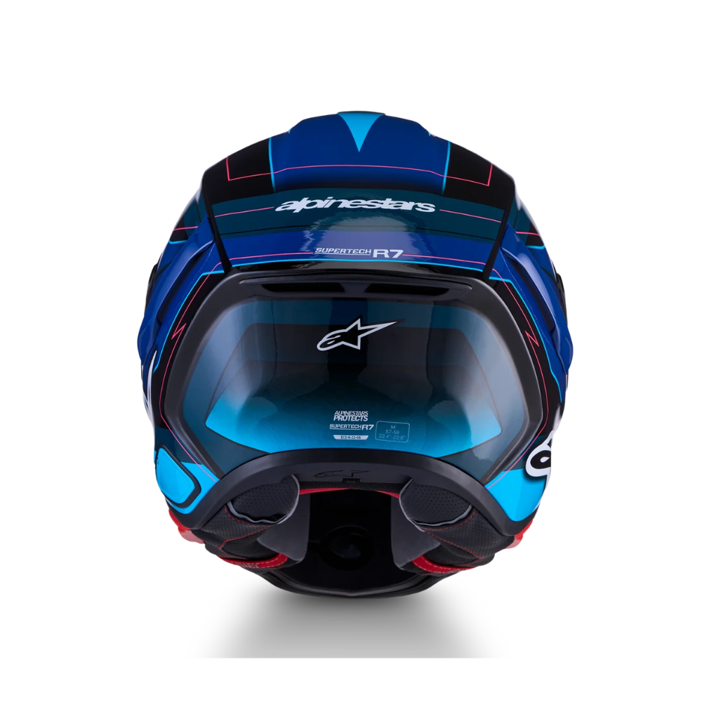 CASCO ALPINESTARS S-R7 KINETIS NEGRO Y AZUL - Imagen 2